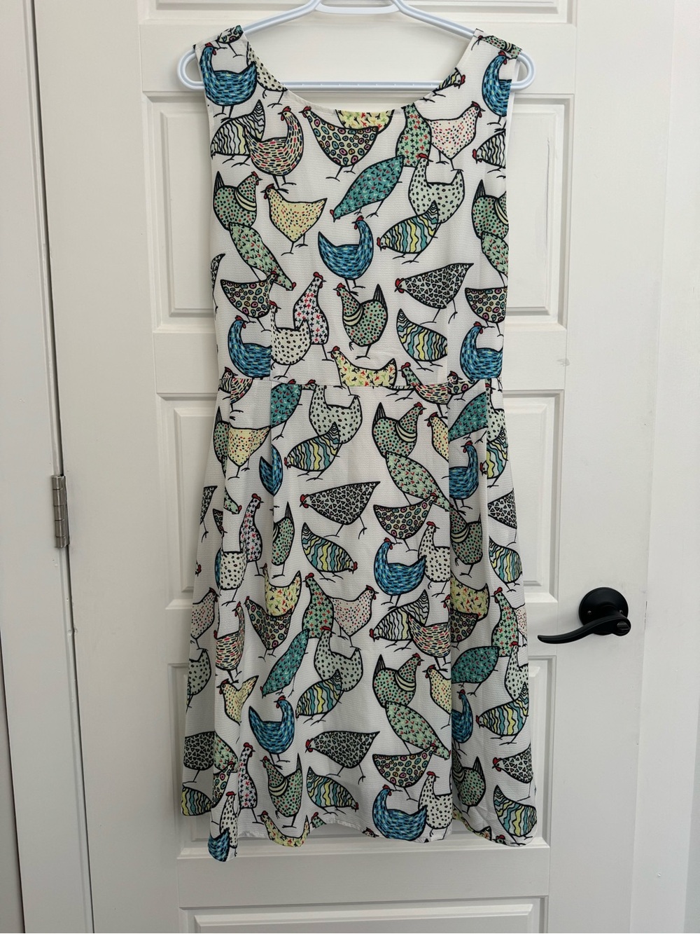 White Multicolor Chicken Dress by LA Soul